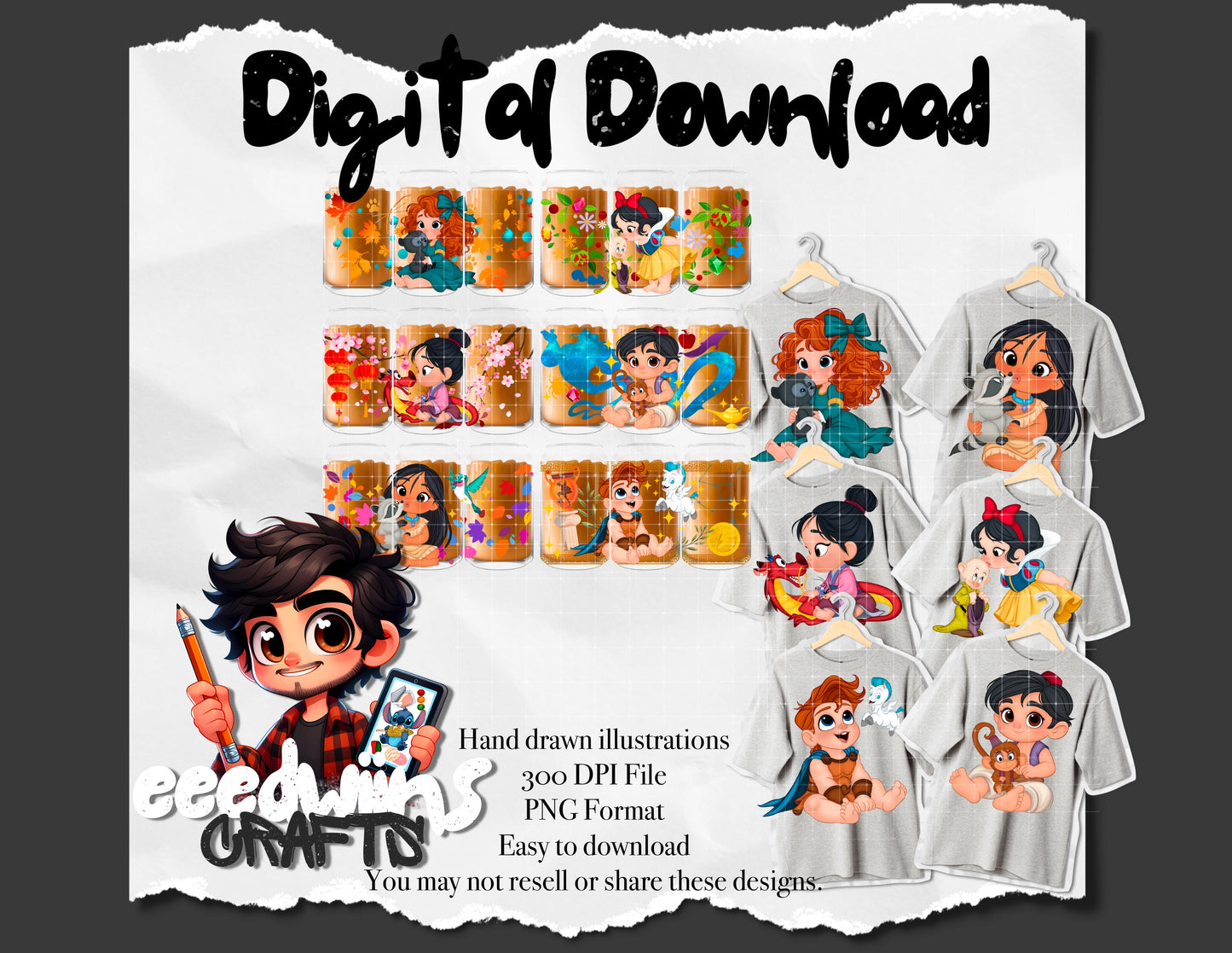 BUNDLE DIGITAL DESIGN - PRINCESSES FULL BUNDLE.