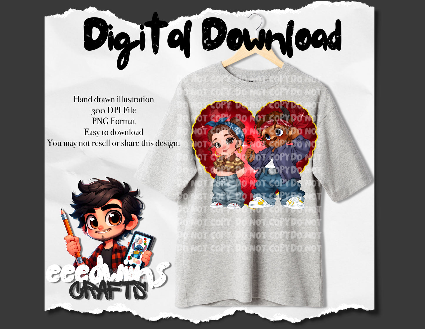 VALENTINES 203 PNG DESIGN. DIGITAL DOWNLOAD