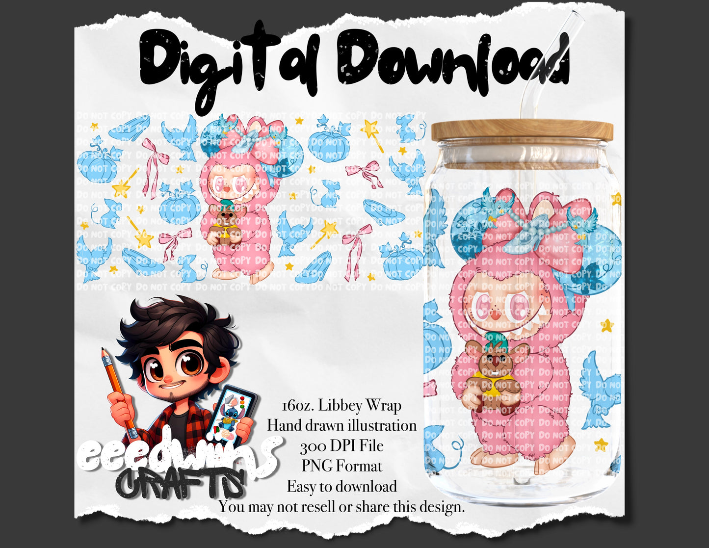 16OZ DIGITAL DESIGN - MAGICAL BUBU 1