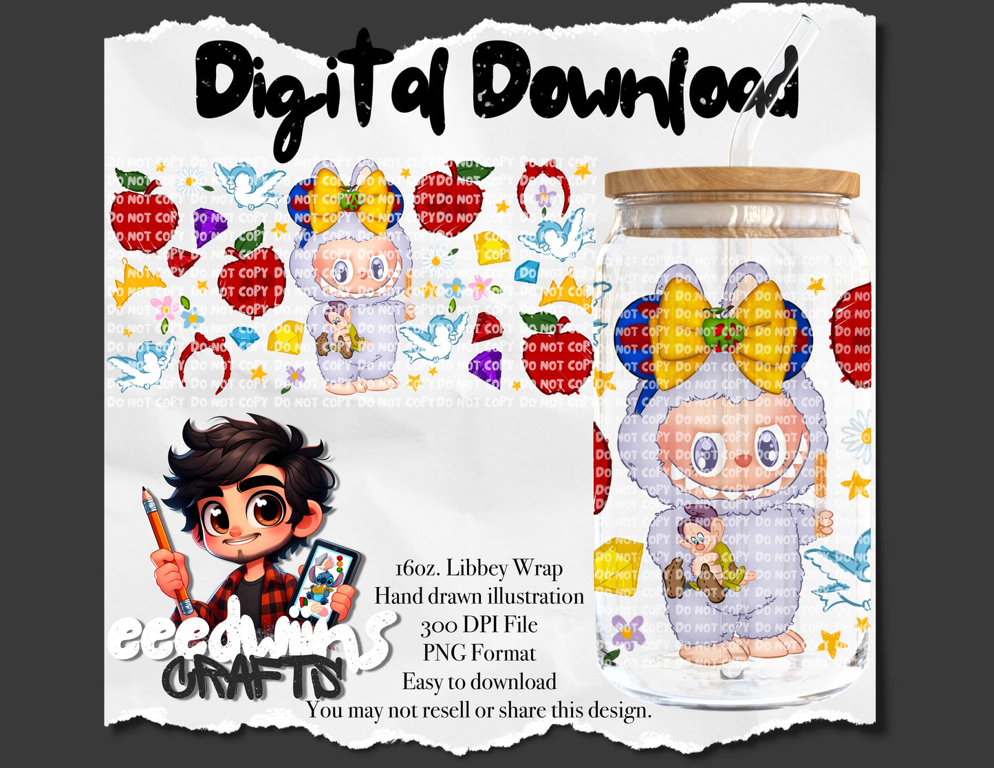 16OZ DIGITAL DESIGN - MAGICAL BUBU 2