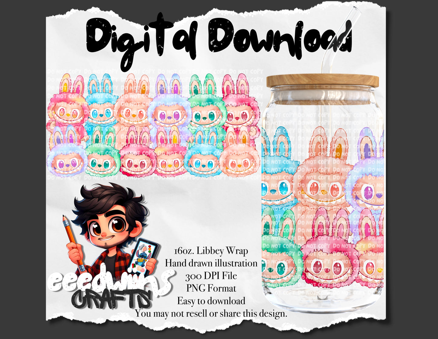 16OZ DIGITAL DESIGN - COLOR BUBU 2