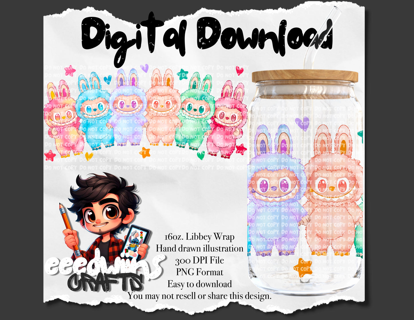 16OZ DIGITAL DESIGN - COLOR BUBU 3