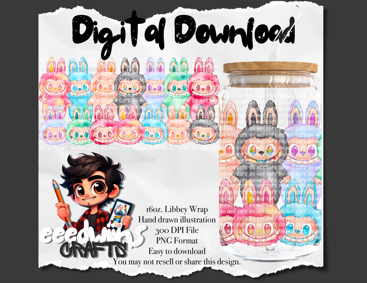 16OZ DIGITAL DESIGN - COLOR BUBU 4