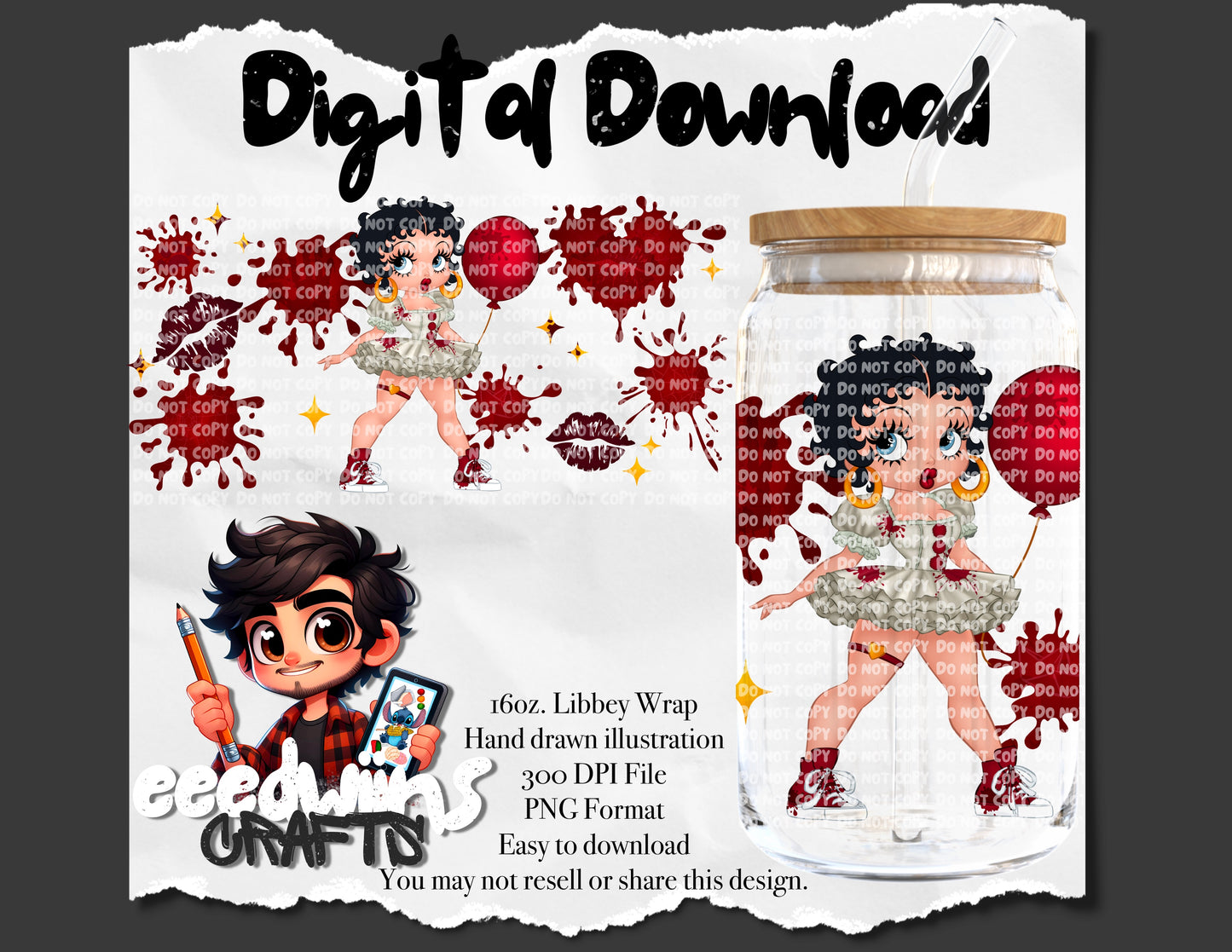 16OZ DIGITAL DESIGN - PENNY BETTY