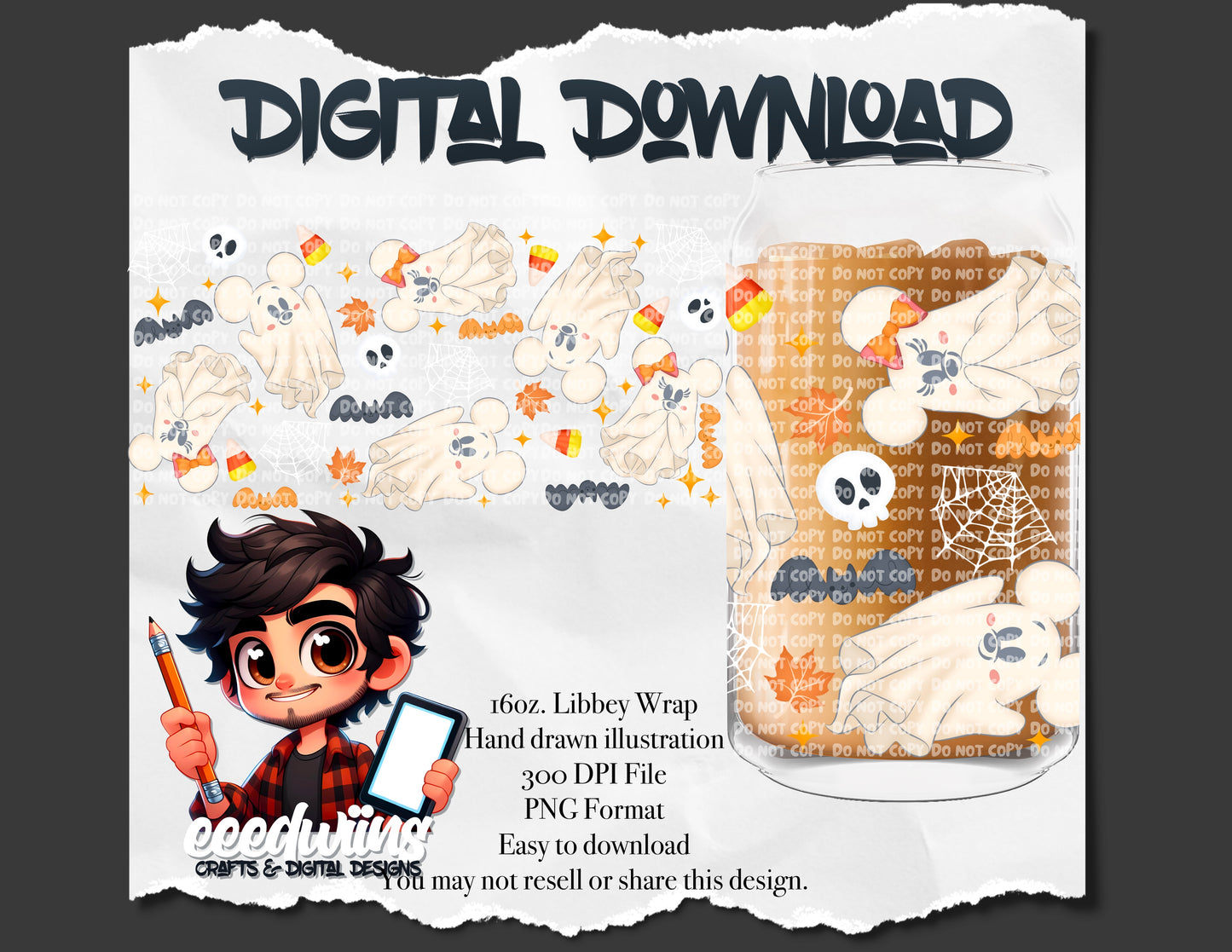 16OZ DIGITAL DESIGN - DARK GHOSTY PT. 2