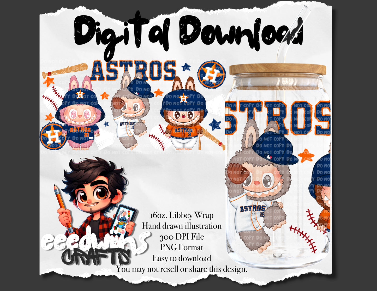 16OZ DIGITAL DESIGN - BASEBALL BUBU 4