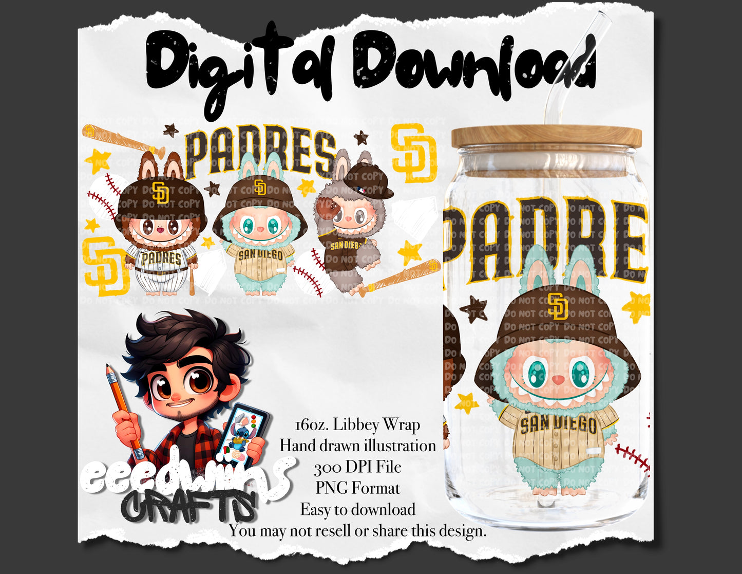 16OZ DIGITAL DESIGN - BASEBALL BUBU 5