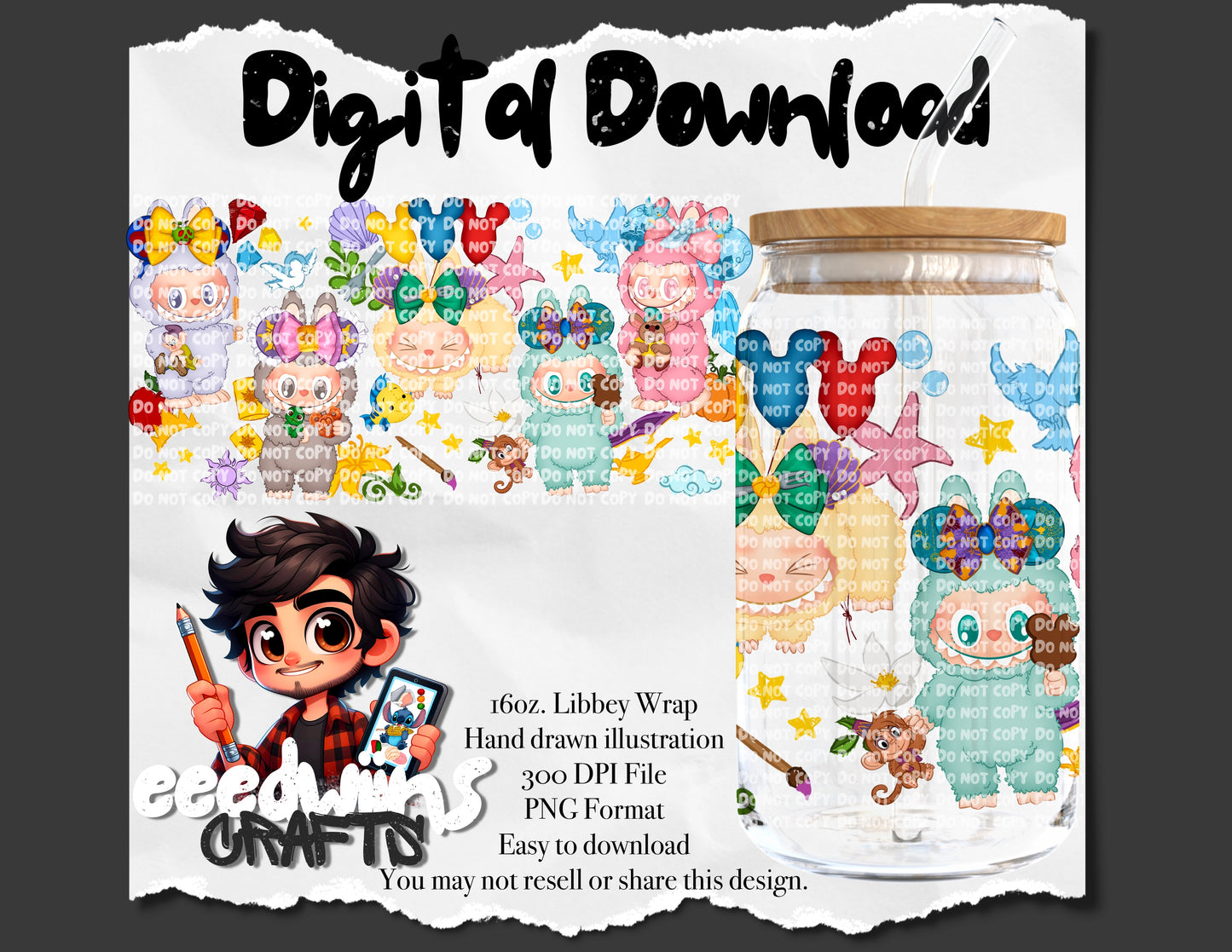 16OZ DIGITAL DESIGN - MAGICAL BUBU TOGETHER