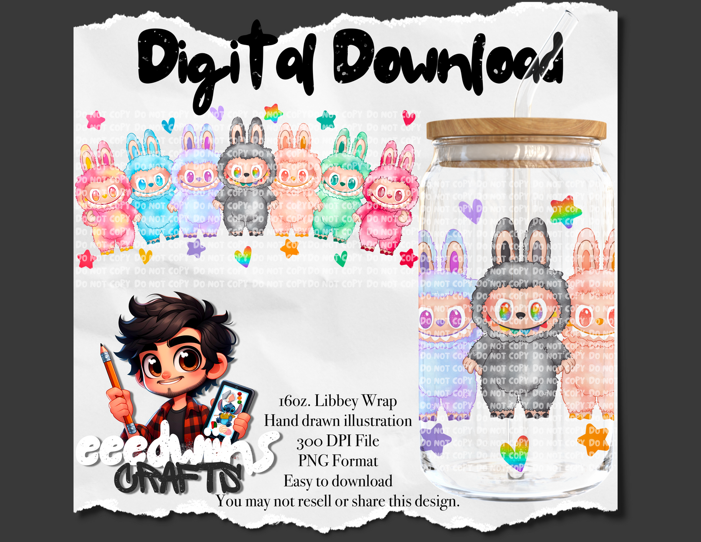 16OZ DIGITAL DESIGN - COLOR BUBU 3