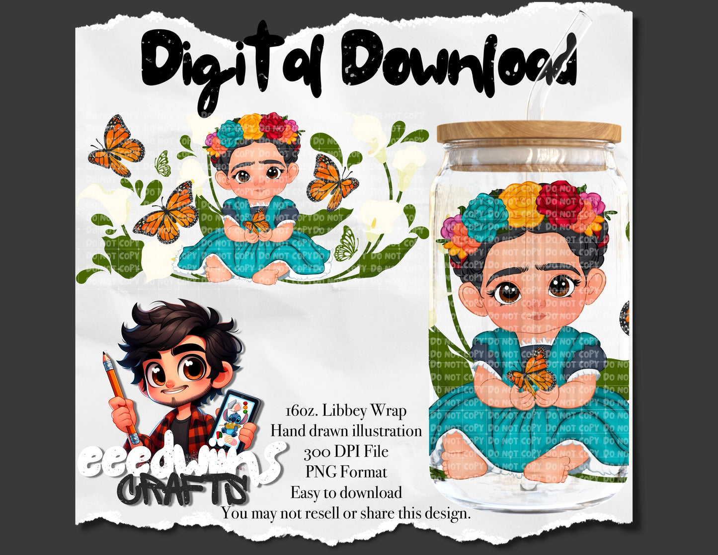 16OZ DIGITAL DOWNLOAD - MARIPOSA FRIDA