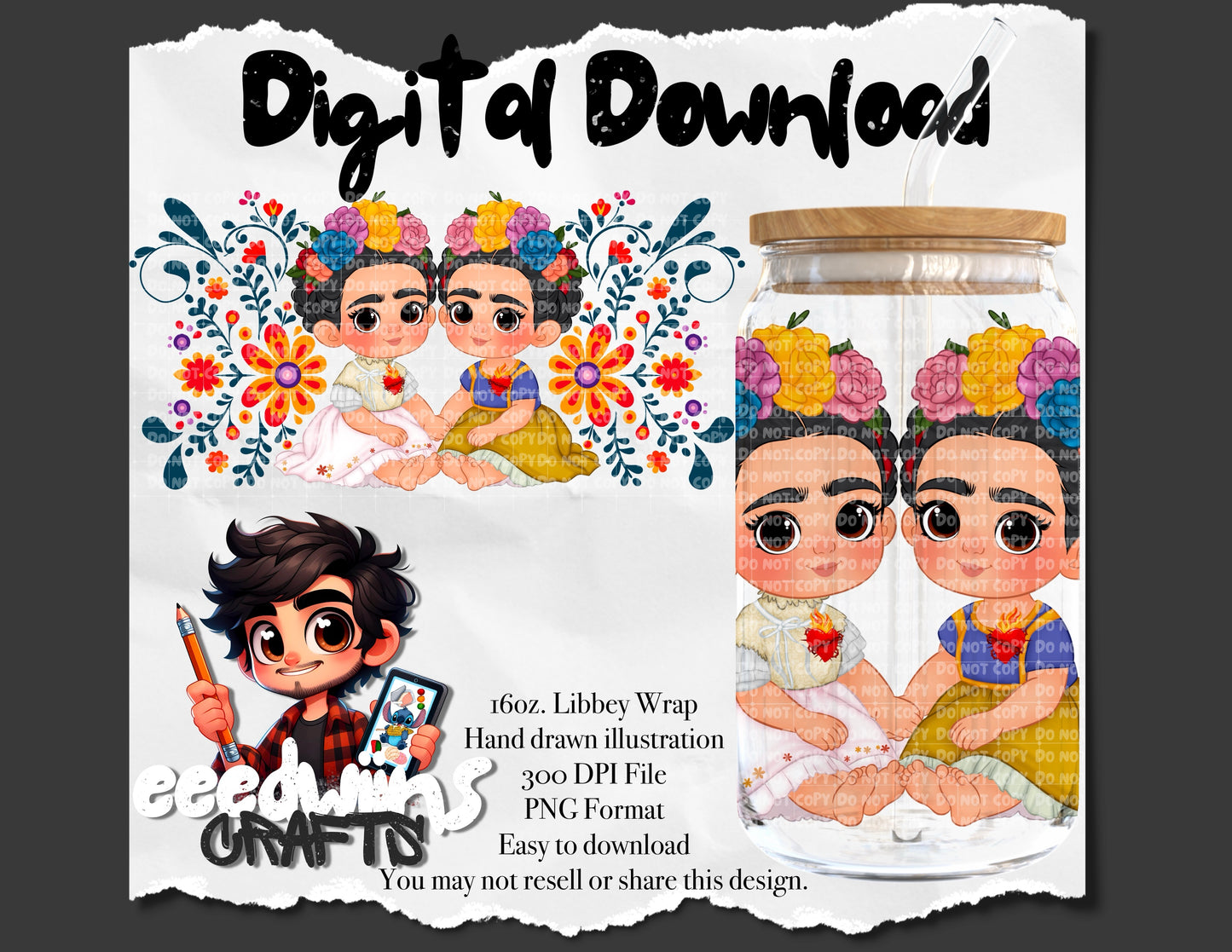 16OZ DIGITAL DOWNLOAD - TWIN FRIDA