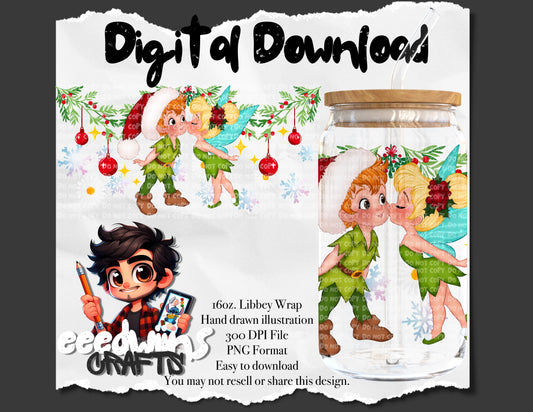 16OZ DIGITAL DESIGN - CHRISTMAS MISTLETOE KISS