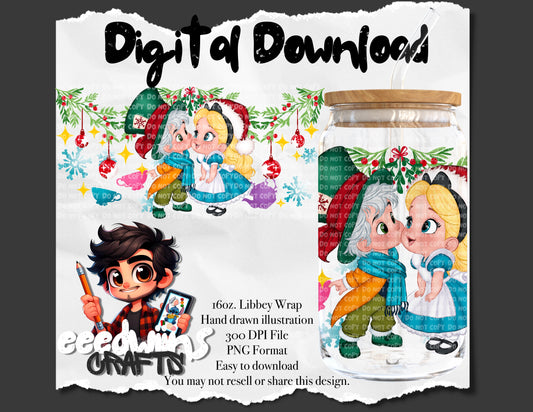 16OZ DIGITAL DESIGN - CHRISTMAS MISTLETOE KISS