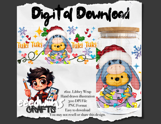 16OZ DIGITAL DESIGN - CHRISTMAS TUKI TUKI DESIGN.