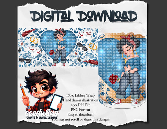 16OZ DIGITAL DESIGN - CHOLA GIRL 2
