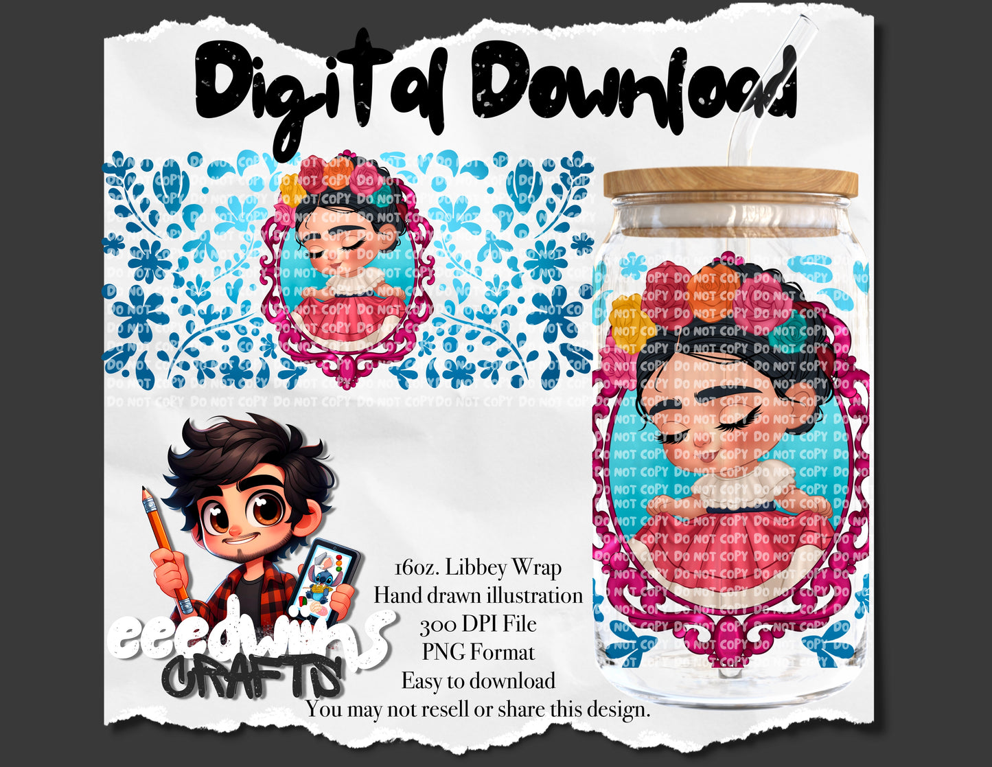 16OZ DIGITAL DESIGN - MEXICANA FRAME