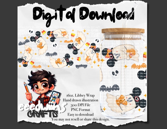 16OZ DIGITAL DESIGN - DARK GHOSTY