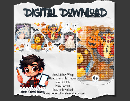 16OZ DIGITAL DESIGN - HALLOWEEN FRIENDS FRAMES