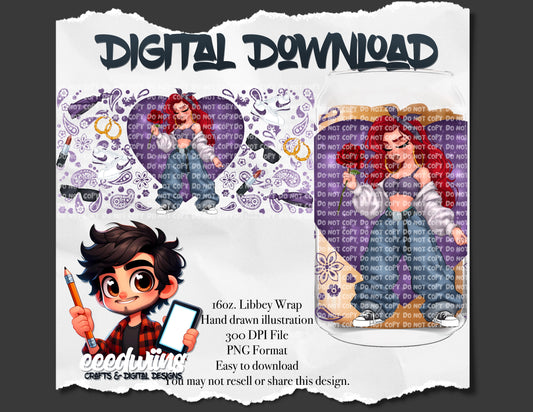16OZ DIGITAL DESIGN - CHOLA GIRL