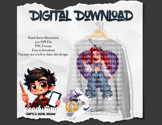 CHOLA GIRL PNG DESIGN. DIGITAL DOWNLOAD