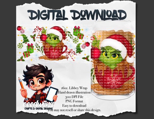 16OZ DIGITAL DESIGN - GREEN BABY XMAS