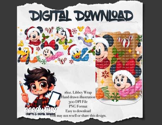 16OZ DIGITAL DESIGN - CHRISTMAS FRIENDS