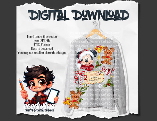 SANTA NOTE PNG. DIGITAL DOWNLOAD
