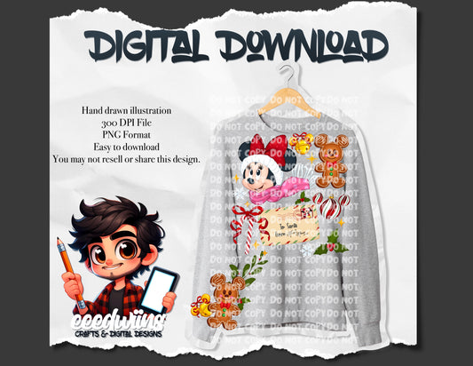 SANTA NOTE 2 PNG. DIGITAL DOWNLOAD