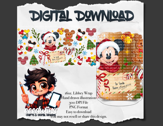 16OZ DIGITAL DESIGN - SANTA LETTER 2