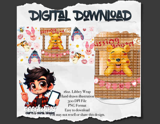 16OZ DIGITAL DESIGN - KISSING BOOTH