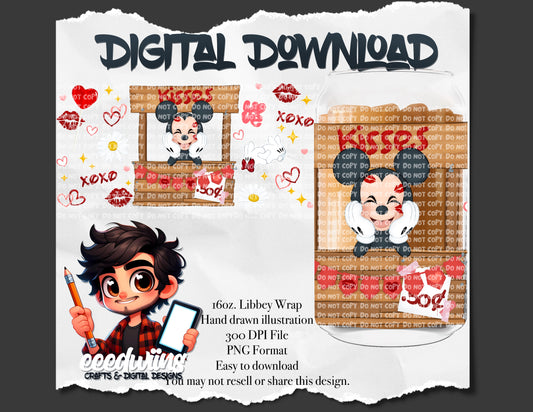 16OZ DIGITAL DESIGN - KISSING BOOTH 2