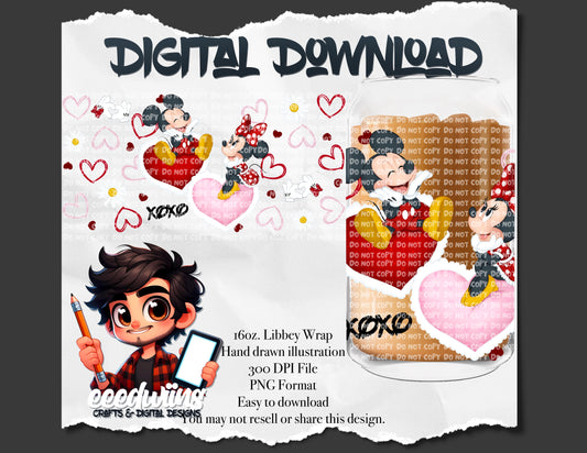 16OZ DIGITAL DESIGN - XOXO