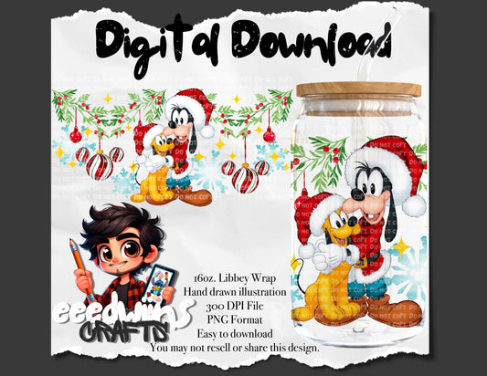 16OZ DIGITAL DESIGN - CHRISTMAS MISTLETOE KISS