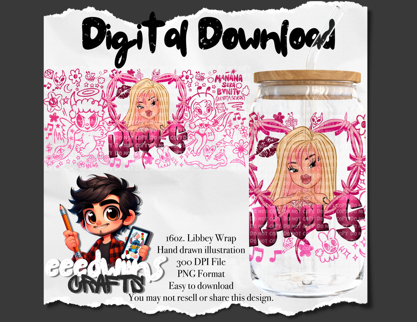 16OZ DIGITAL DESIGN - KG LIBBEY WRAP