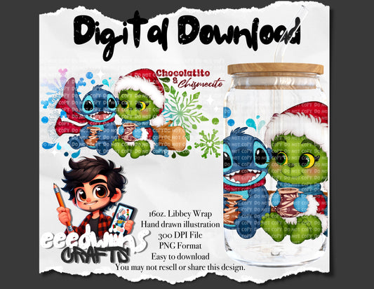 16OZ DIGITAL DESIGN - CHOCOLATITO Y CHISMECITO WRAP