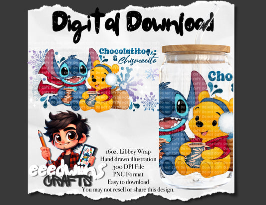 16OZ DIGITAL DESIGN - CHOCOLATITO Y CHISMECITO WRAP