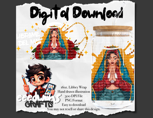 16OZ DIGITAL DESIGN - VIRGEN
