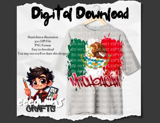 MICHOACAN FLAG PNG DESIGN. DIGITAL DOWNLOAD.