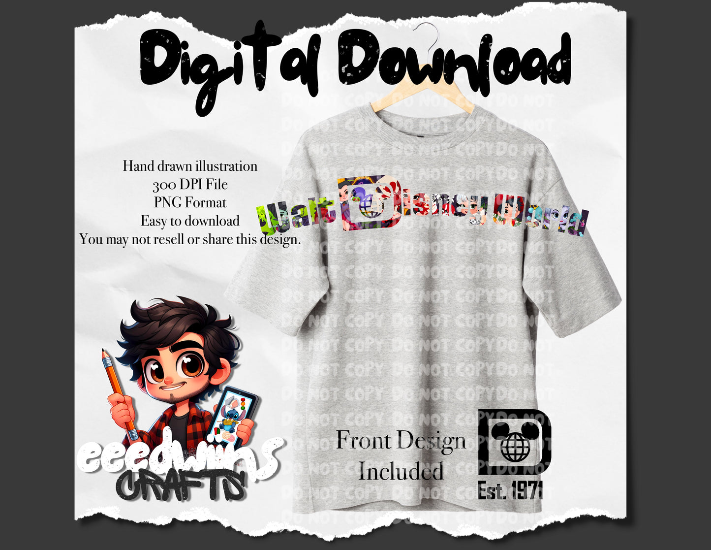 VILLAINS DW PNG DESIGN. DIGITAL DOWNLOAD